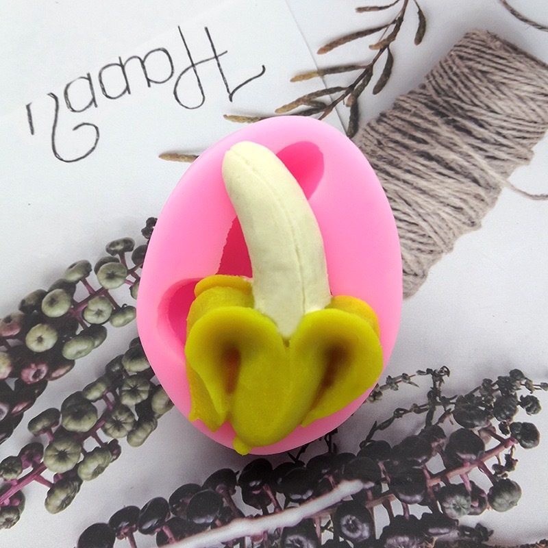 พิมพ์ฟองดอง กล้วย 1 ลูก พิมพ์ซิลิโคน วุ้น สบู่ บัวลอย ขนมไทย