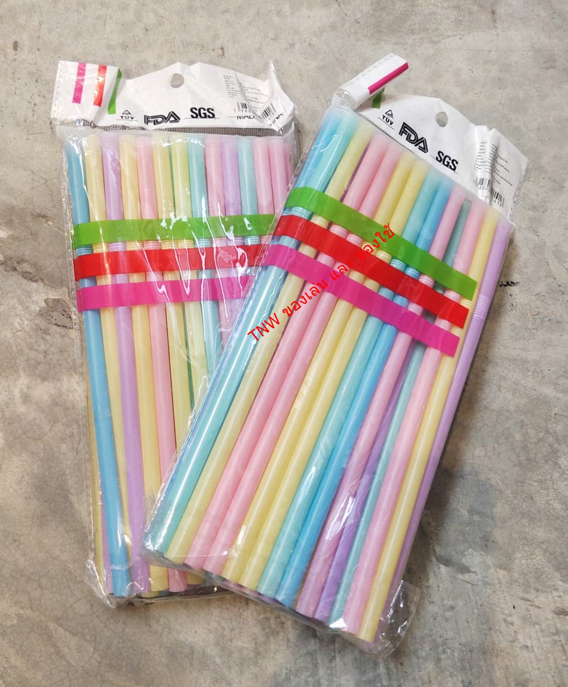 หลอดดูดน้ำ หลอดงอ ขนาด 8 มิล หลอดอนามัย หลอดใช้เเล้วที พลาสติก แบบคละสี