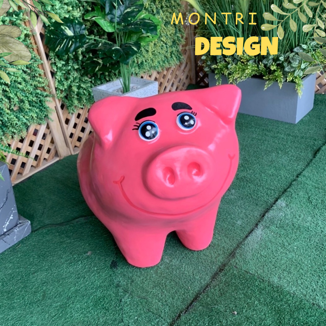 เก้าอี้ปูนรูปหมู สุดน่ารัก เก้าอี้ปูนปั้นลูกหมู เก้าอี้ลูกหมู ม้านั่งสนามในสวน