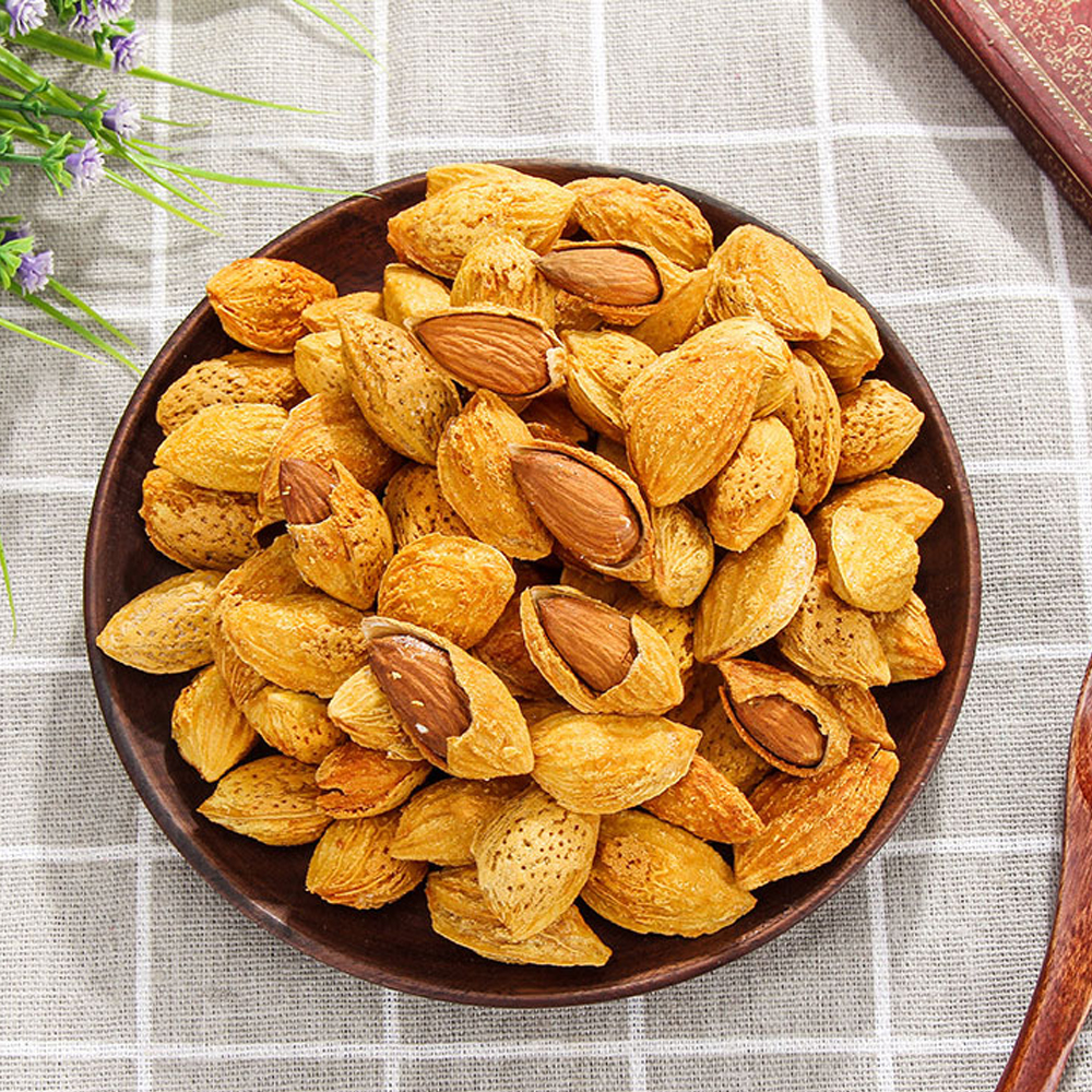 อัลมอนด์อบเนยมีเปลือก (Almond) ถั่วอัลมอนด์อบเนย สดใหม่ ขนาด 500 กรัม
