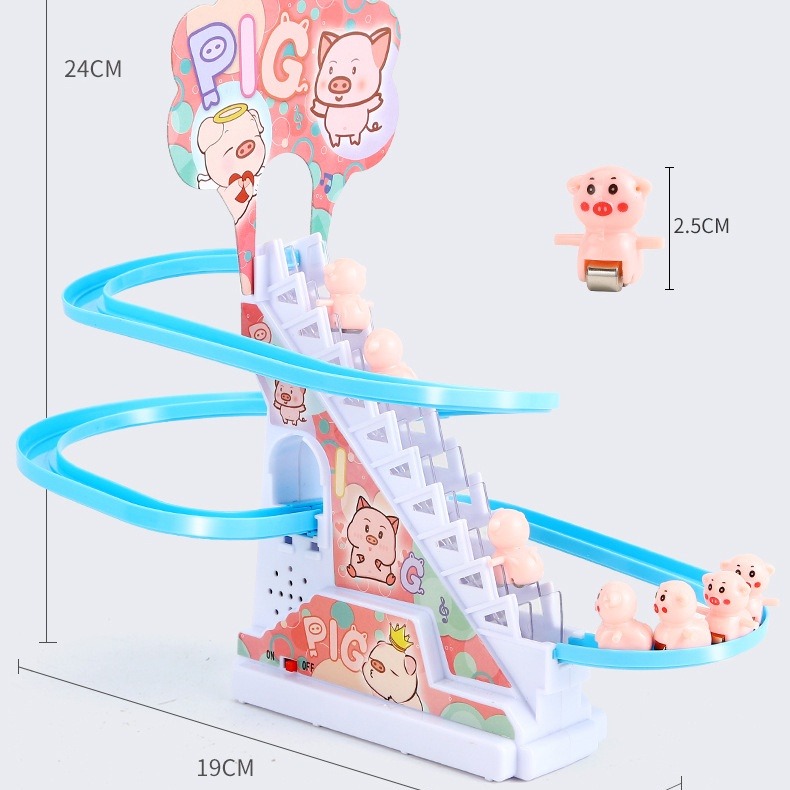 ลูกหมูปีนบันได เป็ดน้อยปีนบันได ของเล่นสไลเดอร์ ของเล่นมีเสียง มีไฟ