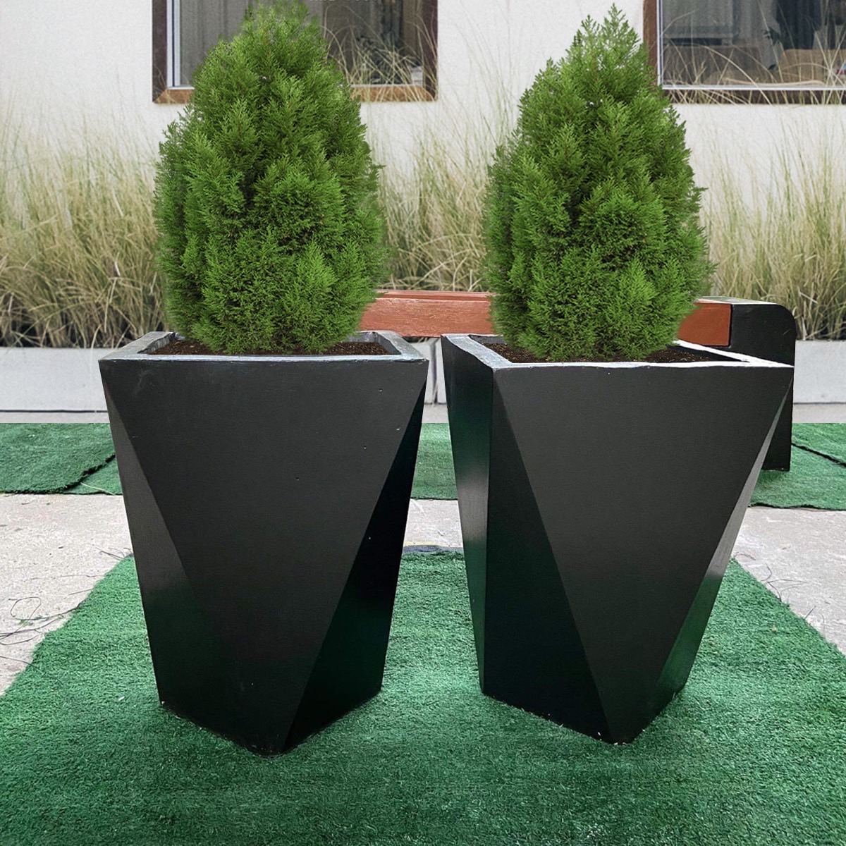 ม้านั่งสนาม เก้าอี้สนาม เก้าอี้คอนกรีต ม้านั่งสนามในสวนพร้อมกระถางสวยๆ รุ่น Montridesign 04 Combo Set