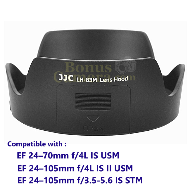 EW-83M ฮู้ดมีช่องหมุนฟิลเตอร์ Canon EF 24–70mm f/4L IS USM,EF 24–105mm f/4L IS II USM,EF 24–105mm f/3.5-5.6 IS STM