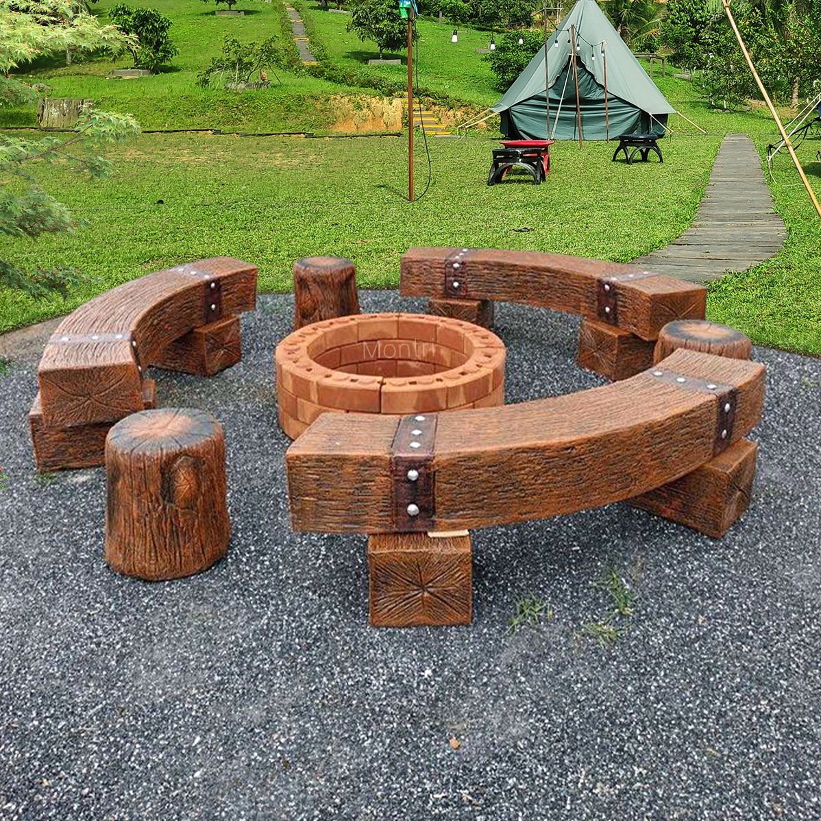 ชุดเก้าอี้สนามรอบกองไฟ เติมเต็มบรรยากาศอบอุ่นกลางแจ้ง ด้วยดีไซน์สไตล์ธรรมชาติ แข็งแรงด้วยโครงเหล็กเสริมพิเศษ รองรับทุกกิจกรรมครอบครัว!