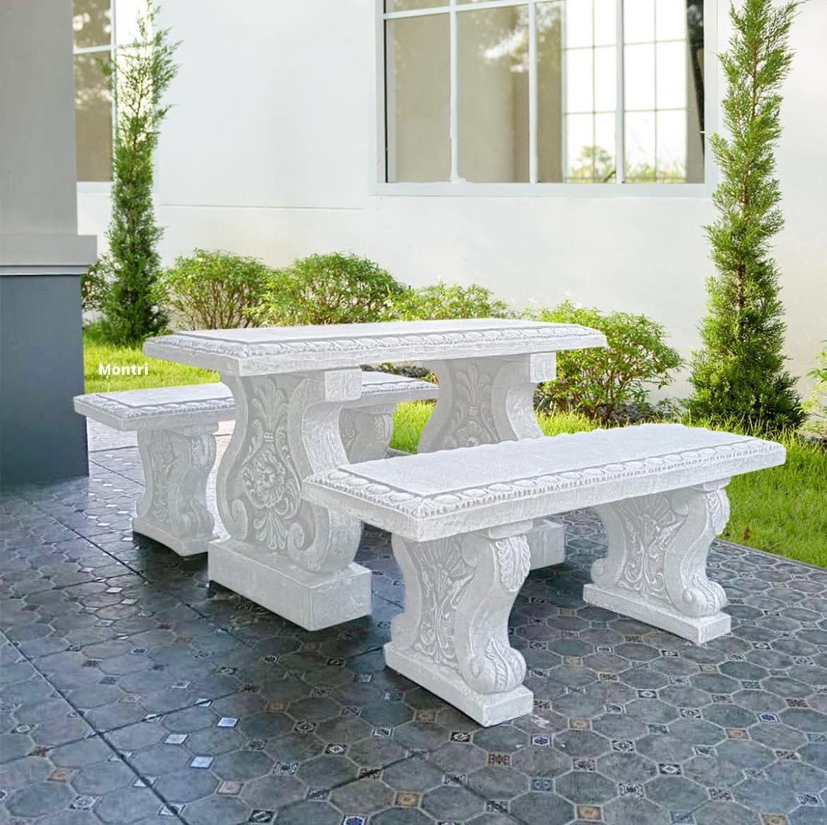 โต๊ะสนามสไตล์ยุโรปหรูหรา สร้างบรรยากาศสุดพิเศษให้ทุกพื้นที่ด้วย ชุดโต๊ะสีขาวสะอาดตา ลวดลายวิจิตรในแบบสไตล์ยุโรป