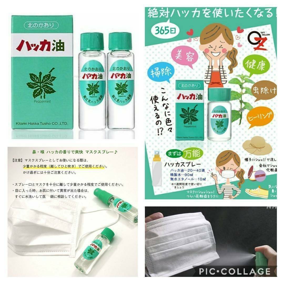 น้ำมันหอมระเหยเปปเปอร์มินต์บริสุทธิ์ Kitami hakka Oil แบบขวดเติม 12ml ×2