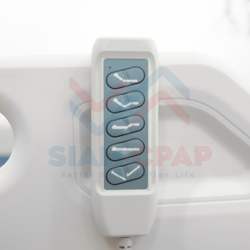 เตียงผู้สูงอายุไฟฟ้า 5 ฟังก์ชั่น (รุ่นปีกมังกร) มีแบตเตอรี่สำรองไฟฟ้าในตัว กรณีไฟฟ้าดับก็ยังสามารถใช้งานได้ ปรับเชิดศรีษะ - เท้า เป็นท่านั่งได้ รับประกัน 3 ปี