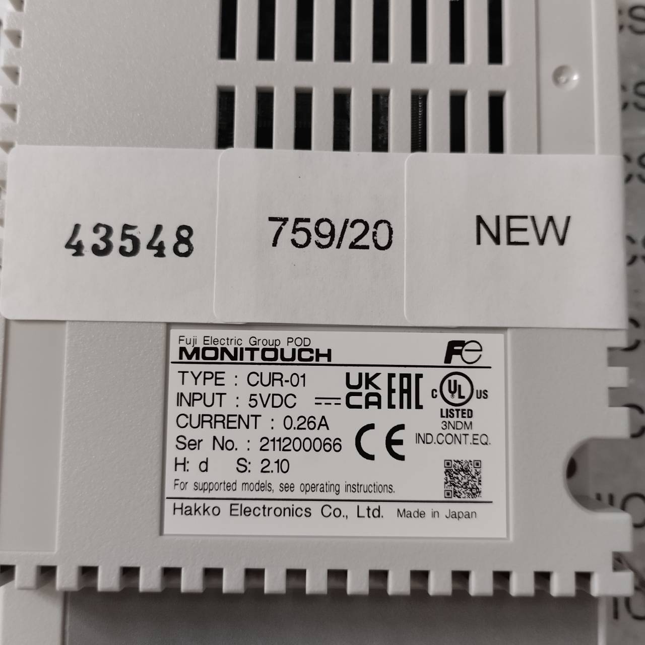 HMI " HAKKO " MODEL : CUR-01