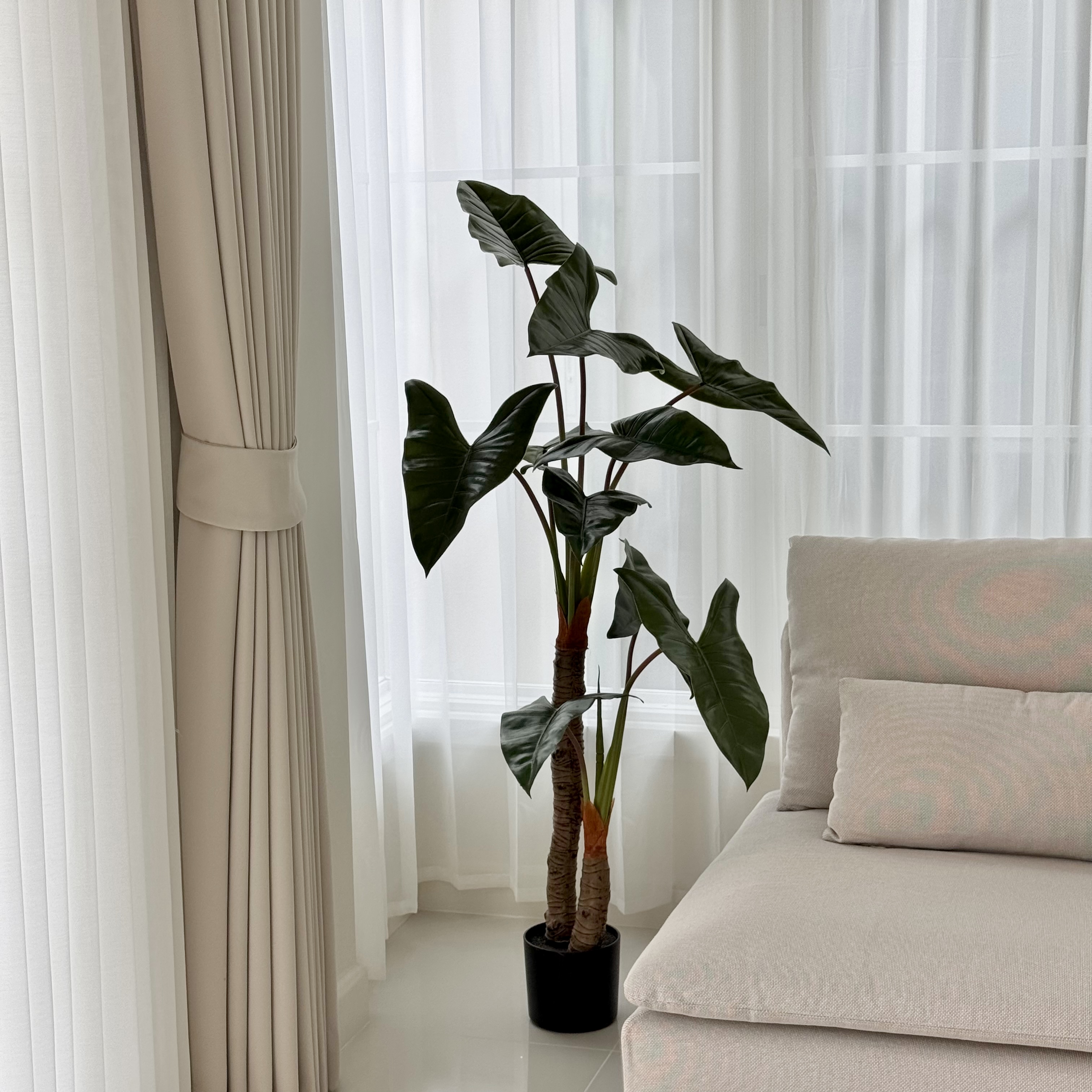 [พร้อมส่ง] Jnihouse : ต้นฟิโลเดนดรอน ก้านส้ม (ต้นไม้ประดิษฐ์)(Tree)