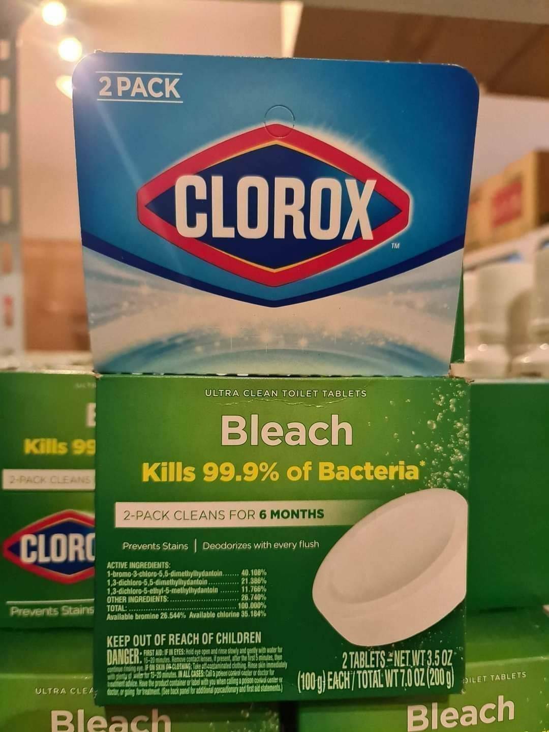 ก้อนล้างทำความสะอาดชักโครกแบบอัตโนมัติ CLOROX Bleach Ultra clean Toilet tablet