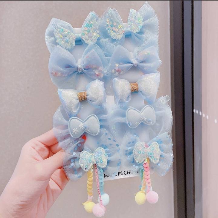 💗มาหยากิ๊ฟช้อป💗 กิ๊บติดผมเด็ก กิ๊บโบว์นารัก สีสันสดใส เหมาะสำหรับเด็กผู้หญิงน่ารักๆ ทั่วไป แพ็ค 1 มี 10 ชิ้น