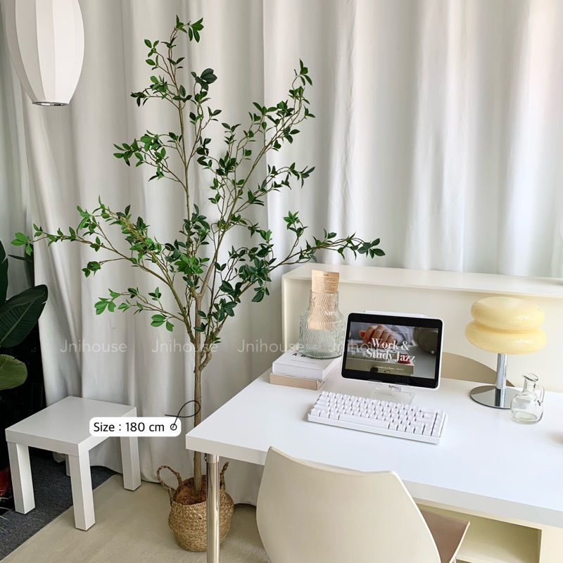 [พร้อมส่ง] Jnihouse : ต้นสึบากิประดิษฐ์ แถมตะกร้าสาน (Tsubaki Potted Plant)(Tree)