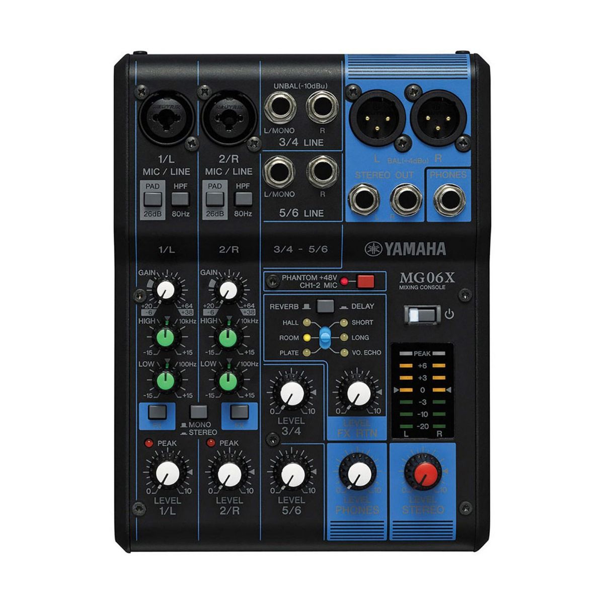 YAMAHA MG06X Analog Mixer 6 Input (2 mono + 2 stereo) 1 Stereo Bus , Effects