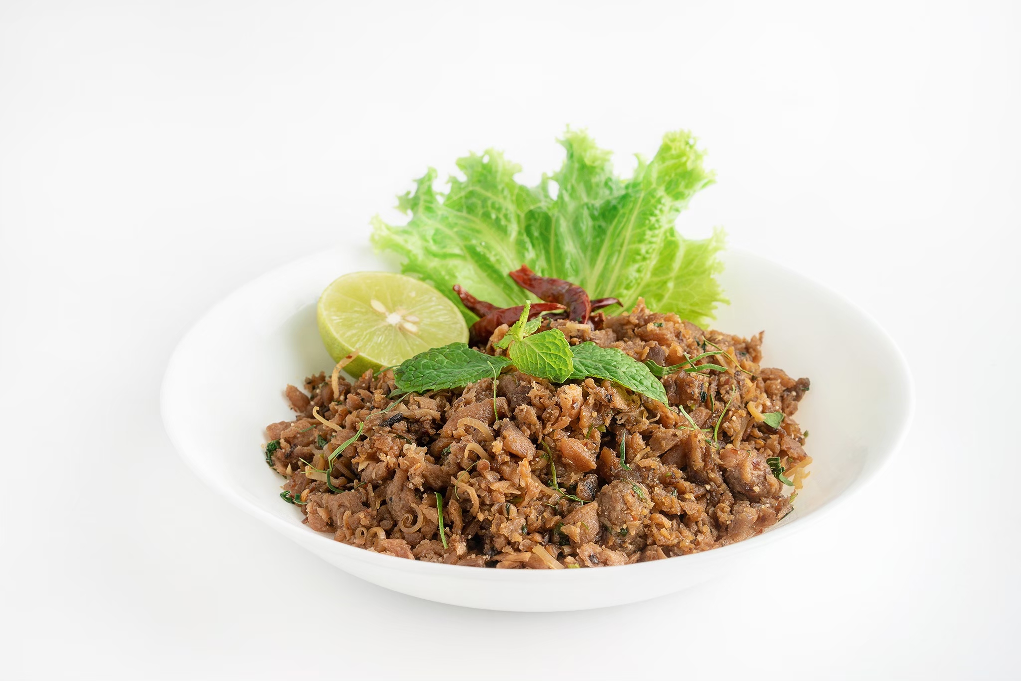 ลาบเห็ด (Minced mushroom’s stipe thai salad)