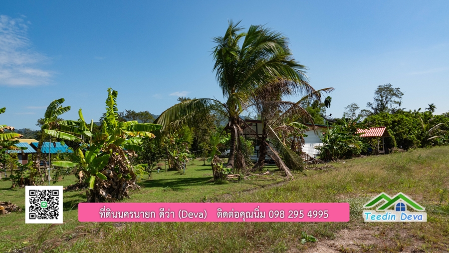 (ติดจอง) ที่ดินนครนายก บ้านสวน พร้อมที่ดิน ขนาด 1 ไร่ 1 งาน วิวภูเขาสวย อยู่ใกล้เขื่อนขุนด่านปราการชล