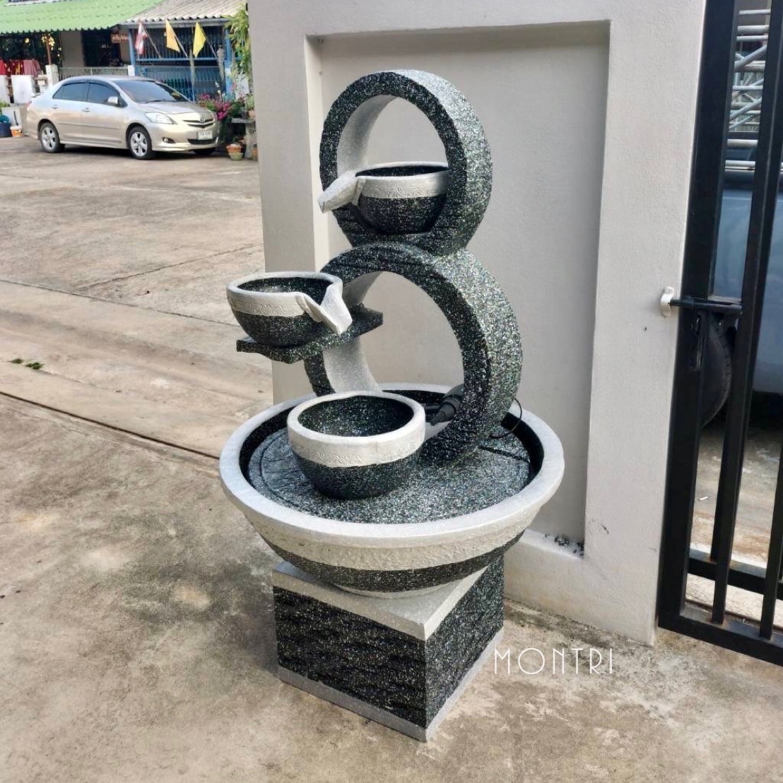 น้ำล้นตกแต่งสวน น้ำล้นเลข8 ไซน์มินิ เหมาะสำหรับวางในพื้นที่จำกัดได้ ขนาดสูง 120 อ่างกว้าง 66 cm. ฟรีปั้มน้ำพร้อมติดตั้ง