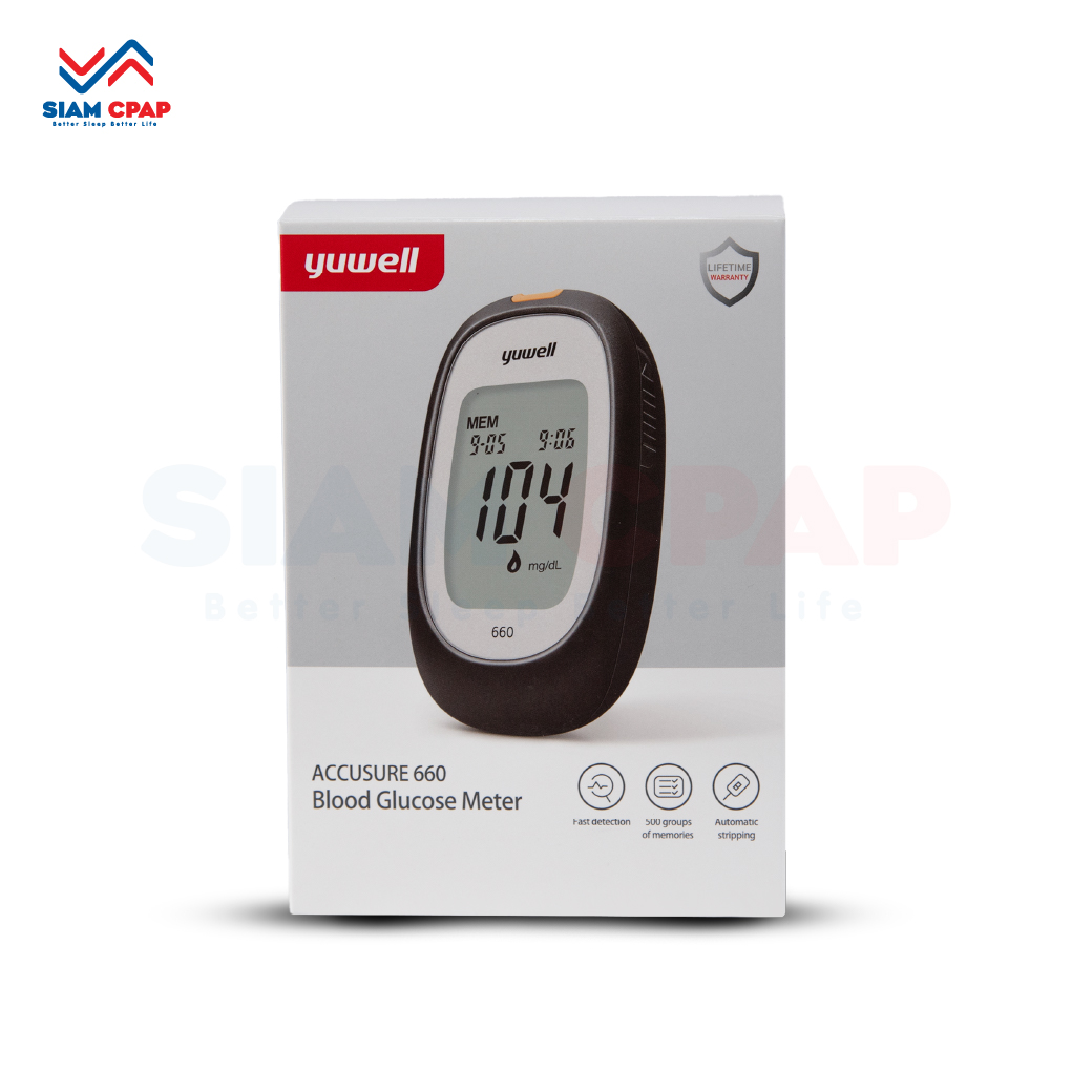 เครื่องตรวจวัดระดับน้ำตาลในเลือด YUWELL Blood Glucose Monitoring System รุ่น 660 ประศูนย์ไทยตลอดอายุการใช้งาน