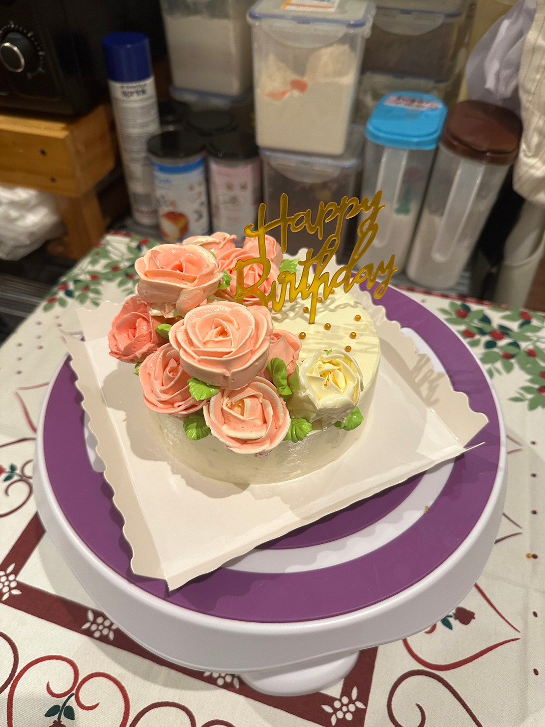 เค้กดอกไม้โทนพาสเทลขนาด2ปอนด์ เหมาะสำหรับโอกาสพิเศษ (มีแบบ 1/2ปอนด์)