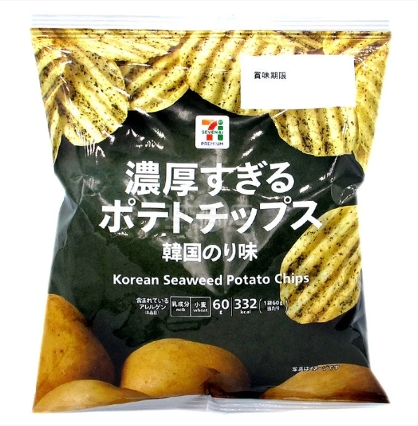 มันฝรั่งแผ่นหยักกรุบกรอบจาก 7-11 Seven Eleven Korean Seaweed Potato Chips 60g