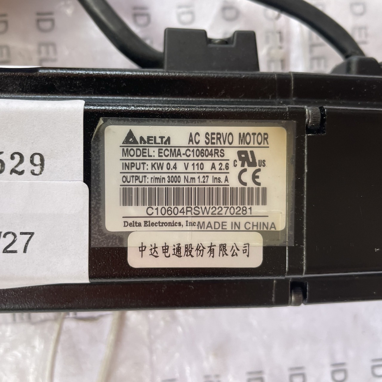 SERVO MOTOR " DELTA " MODEL : ECMA-C10604RS