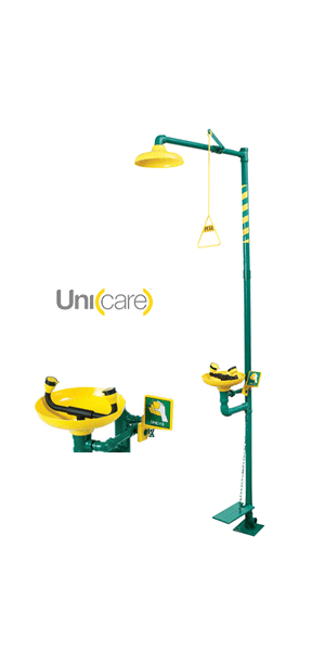 อ่างล้างตาพร้อมฝักบัวฉุกเฉิน แบบกัลวาไนซ์สตีล/ABS Model LSES 7/8 GI Brand UNICARE
