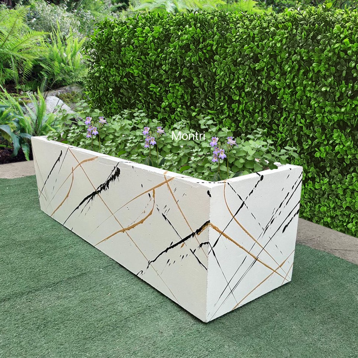 กระถางปูนทาสี set 10 ใบ ลงสีคุณภาพพร้อมเคลือบเงาสามารถวางได้ทั้งกลางแจ้งและในร่ม ขนาด 30*100* cm. วัสดุเป็นปูน