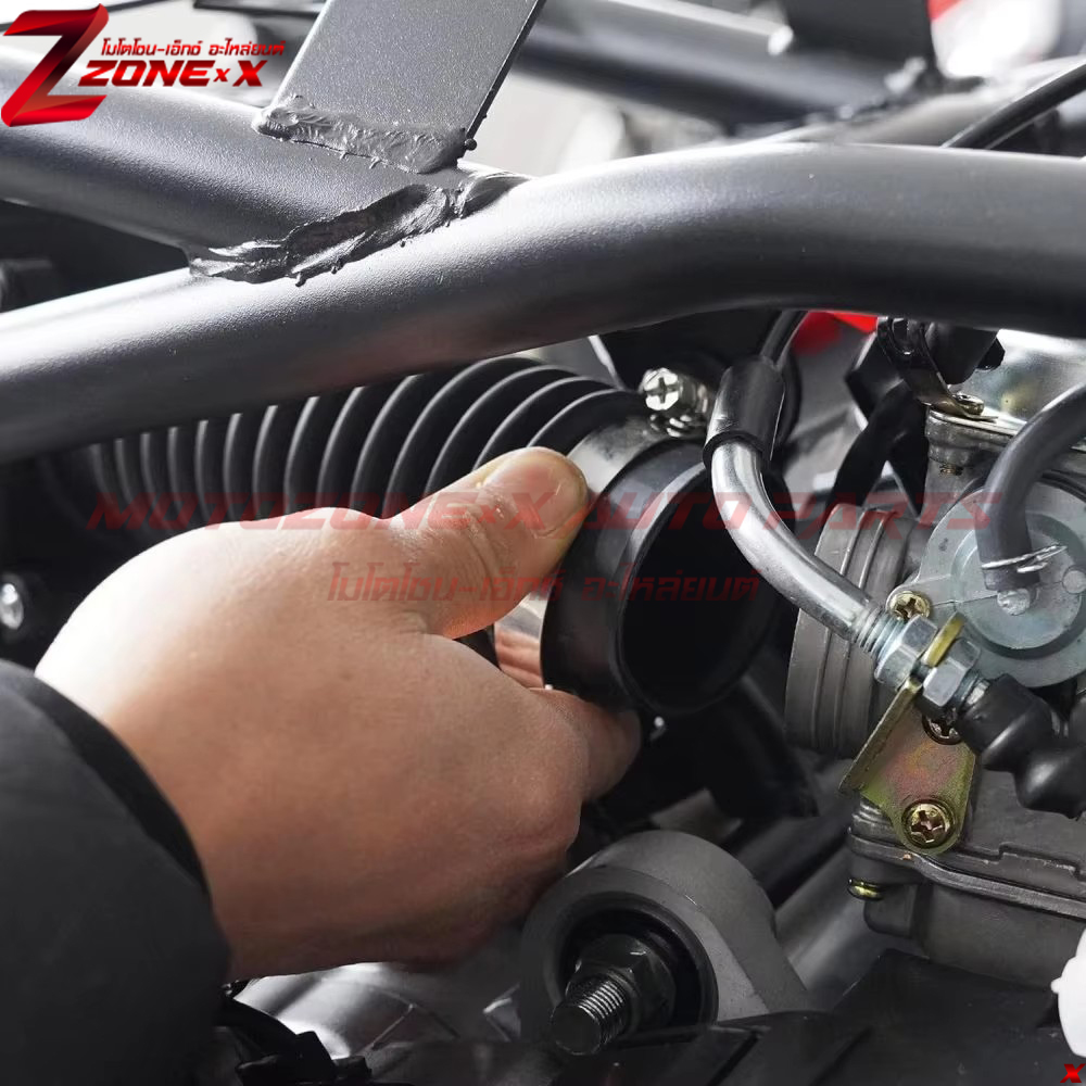 กรองอากาศ Air Filter Box Intake Cleaner+Fixed hoop GY6 125cc 150cc ATV Go Kart Moped Scooter BUGGY 4Wheel Universal Motorcycle MOTOZONE-X(โมโตโซน-เอ็กซ์) อะไหล่ Part