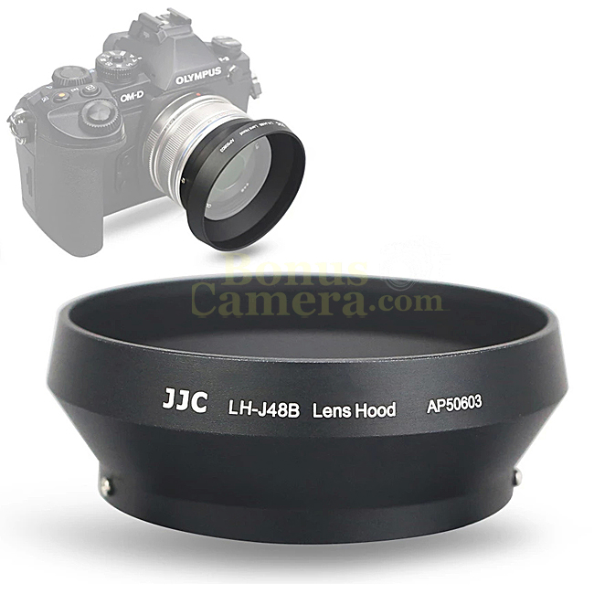 LH-48B ฮู้ดสีดำสำหรับเลนส์ Olympus M.ZUIKO DIGITAL 17mm F/1.8 Lens Hood