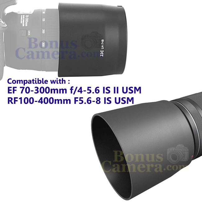 ET-74B ฮู้ดสำหรับลนส์แคนนอน RF100-400mm F5.6-8 IS USM, EF 70-300mm f/4-5.6 IS II USM Canon Lens Hood