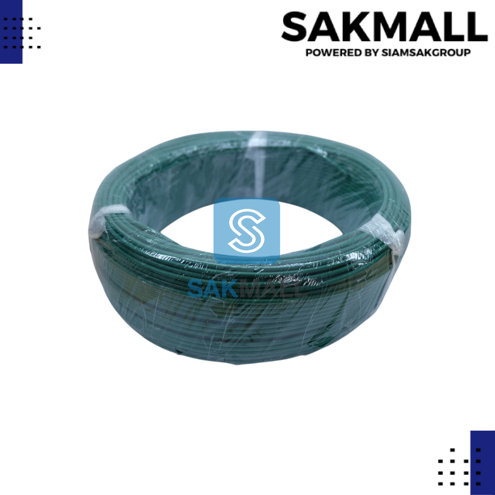 สายไฟ IEC06 IV VSF 1 x 0.5mm. สีเขียว ไทยยูเนี่ยน (ยาว100เมตร)