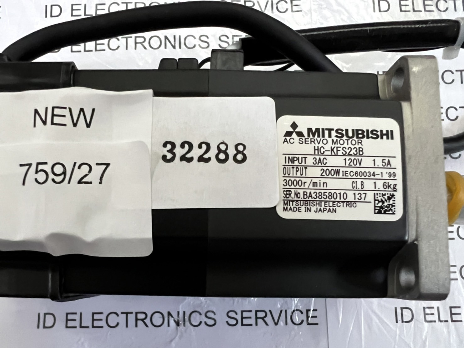 SERVO MOTOR "MITSUBISHI" MODEL : HC-KFS23B