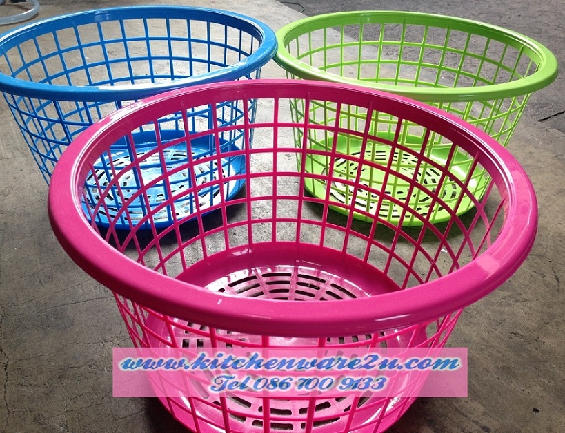 P07737 ตะแกรงกลม ทรงลึก (41*41*24 cm) สีเจ็บ No.17019 ราคาส่งต่อ 1 โหล: 12 ใบ