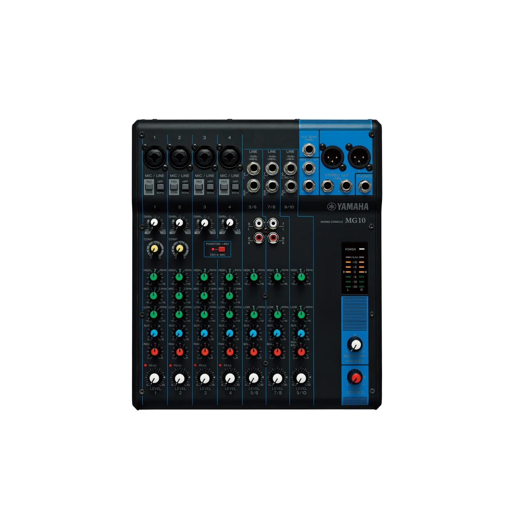 YAMAHA MG10 Analog Mixer 10 Input (4 mono + 3 stereo) 1 Stereo Bus 1 Aux