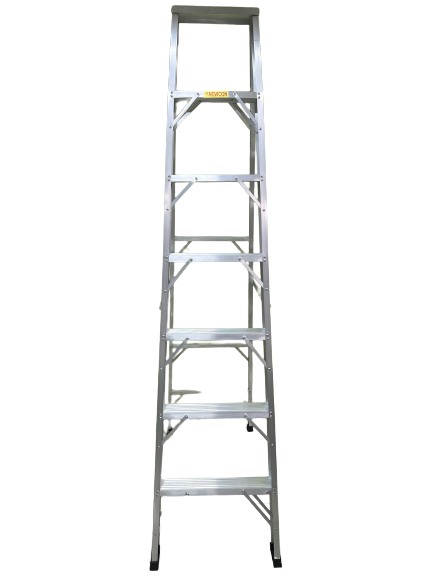 บันไดอลูมิเนียม ทรงA ขึ้นลงทางเดียว 7 ขั้น ยี่ห้อ NEWCON