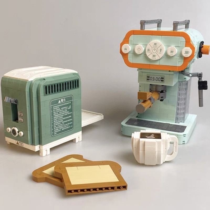 [พร้อมส่ง] Jnihouse : Coffee Machine Bricks ตัวต่อเครื่องชงกาแฟ ตัวต่อเครื่องปิ้งขนมปัง Toast Bricks
