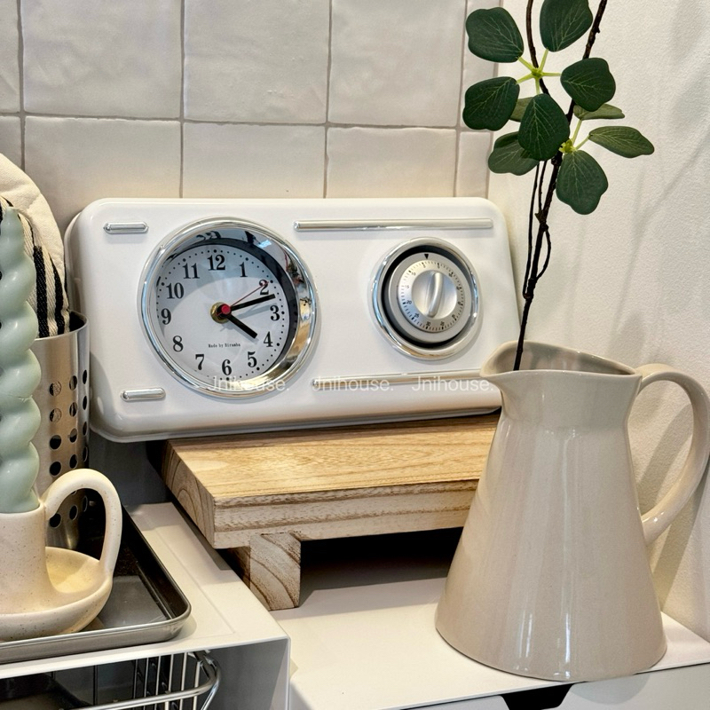 [พร้อมส่ง] Jnihouse : Vintage Twin Dial Clock –นาฬิกาดีไซน์สองหน้าปัดแบบย้อนยุค