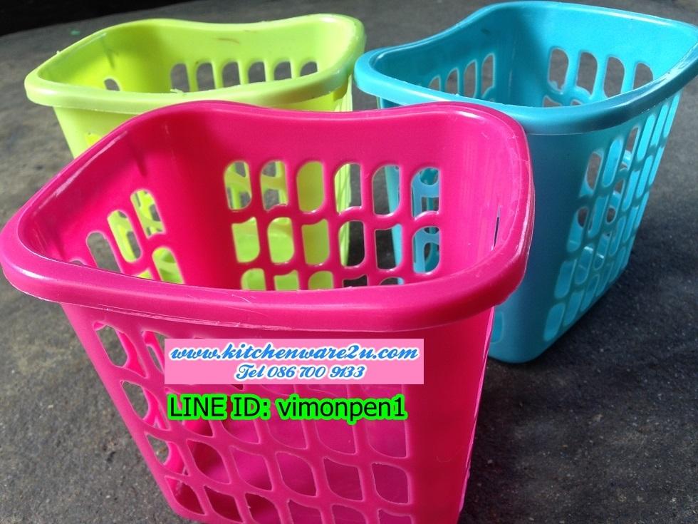 P05630 ตะกร้าเหลี่ยมเล็ก สีหวาน (ขนาด 10.5x13.5x12 cm กว้าง*ยาว*สูง) No.1211 (ราคาส่งต่อ 1 โหล: 12 ใบ)
