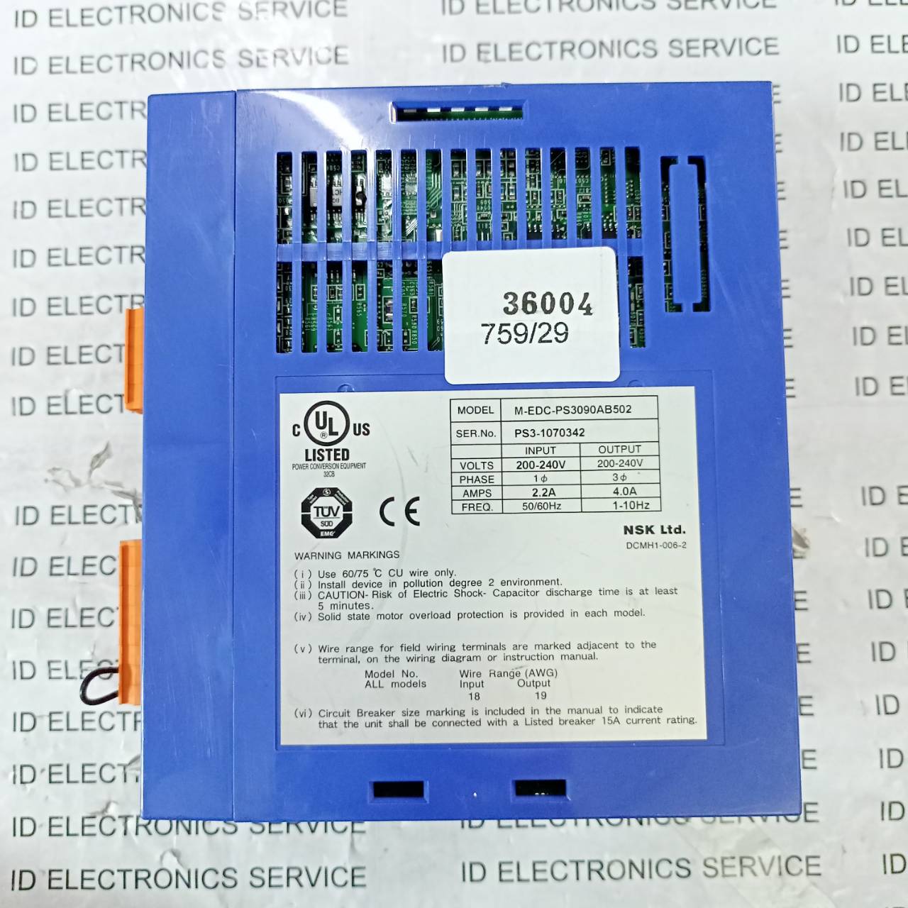 SERVO DRIVE " NSK " MODEL : M-EDC-PS3090AB502