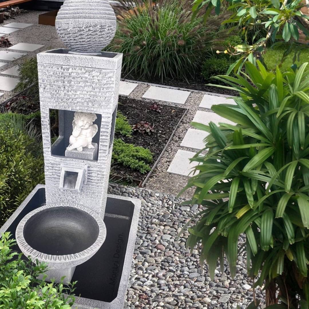 น้ำล้นจัดสวน น้ำล้นตั้งพื้น 3 in 1 มีทั้งน้ำล้น เส้นน้ำสายฝน และลิ้นน้ำตก ครบจบในที่เดียว