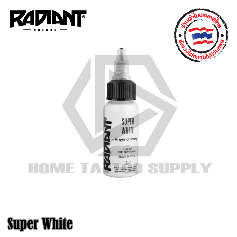 หมึกสักเรเดียน สีสักเรเดียน สีขาว White (Radiant Colors Tattoo Ink)