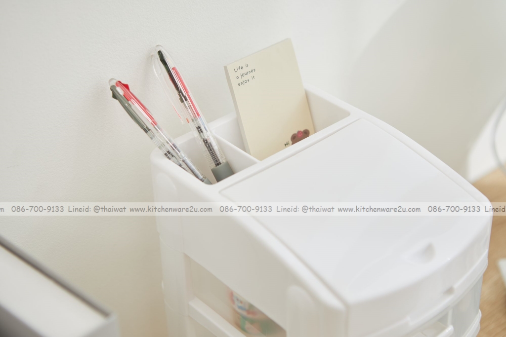 P13558 ลิ้นชักเล็ก 3 ชั้น เปิดฝาบน มีช่องเก็บของ (15.5*20*24 cm) เกรดเอ No.1070M3 (ราคาขายส่งต่อ 1 โหล: 12 ชุด:เฉลี่ย 110 บต่อใบ)