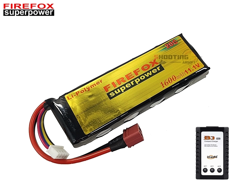 Set แบตลิโพ Firefox 20c 1600mAh 11.1v พร้อมเครื่องชาร์จ B3