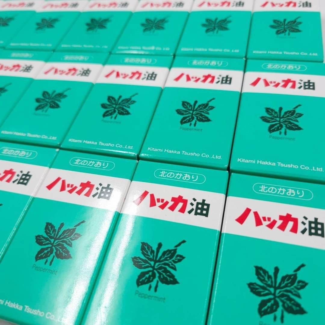 น้ำมันหอมระเหยเปปเปอร์มินต์บริสุทธิ์ Kitami hakka Oil แบบขวดเติม 12ml ×2