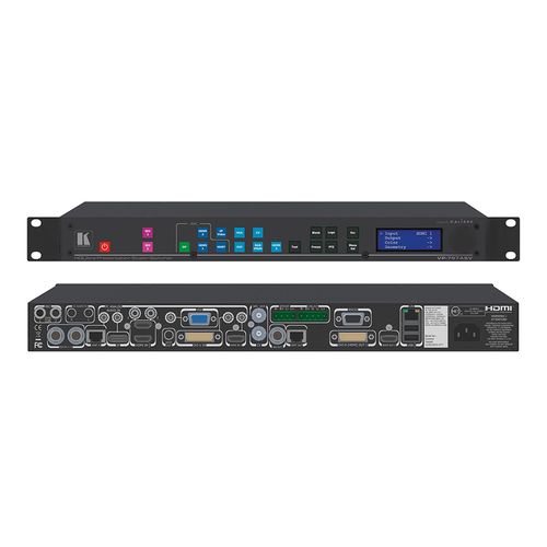KRAMER VP-797ASV 12–Input 4K60 4:2:0 HQUltra HDBaseT and Legacy Presentation Switcher / Scaler with Ultra–Fast Input Switching, Analog Audio, 3G HD–SDI, Genlock, H.264 Streaming Input