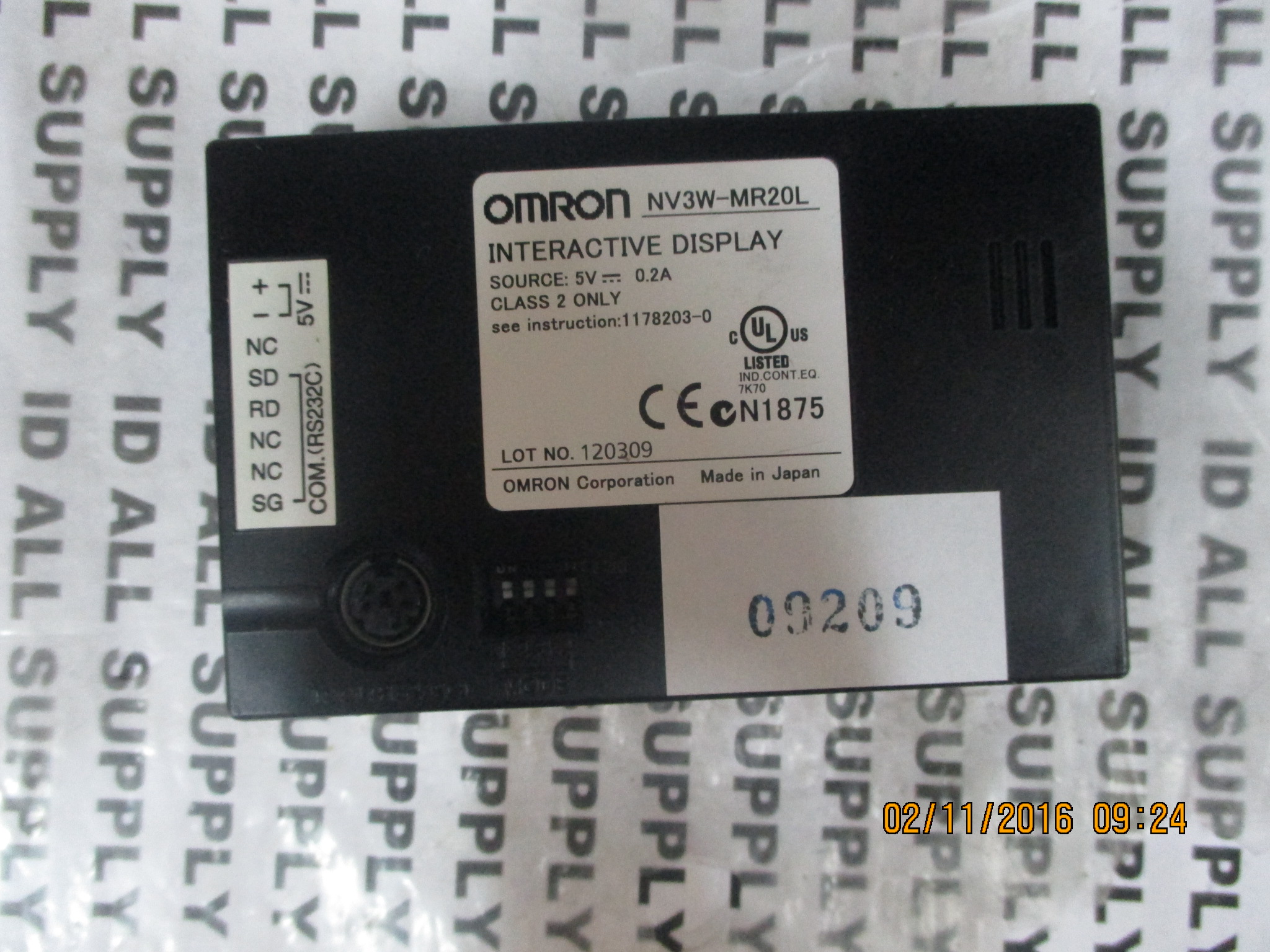 LCD TOUCH SCREEN " OMRON " MODEL : NV3W-MR20L