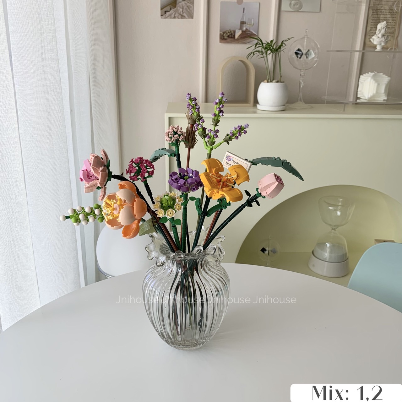 [พร้อมส่ง] Jnihouse : เลโก้ดอกไม้ ตัวต่อของเล่น ตัวต่อดอกไม้ Brick Flower Set