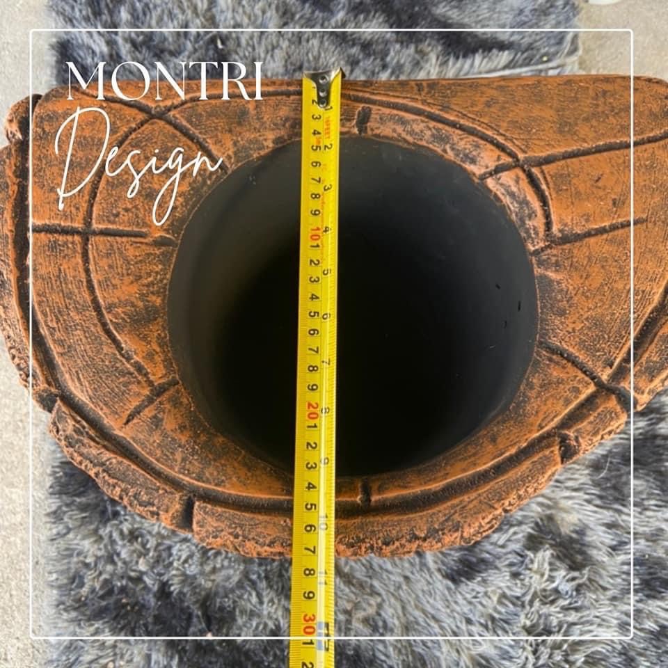 เก้าอี้สนามปูนลายไม้ 2in1 เก้าอี้กระถางต้นไม้ งาน DIY ทำจากปูนปั้นสด เสมือนไม้จริง ดูเป็นธรรมชาต ปัดสีด้วยมือสุดปราณีต