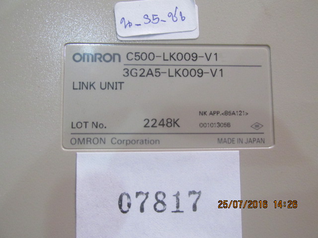 PLC " OMRON " MODEL : C500-LK009-V1