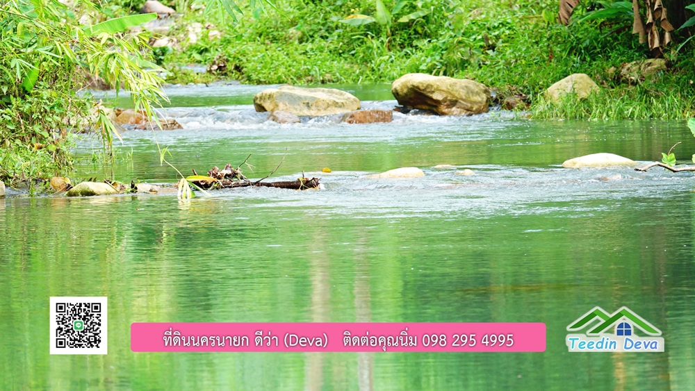 ที่ดินนครนายก ติดลำธารสวยๆ ที่ดินแปลงสวย 6 ไร่ ทำเลดี ในอ้อมกอดของขุนเขา ด้านหลังติดลำธารธรรมชาติ