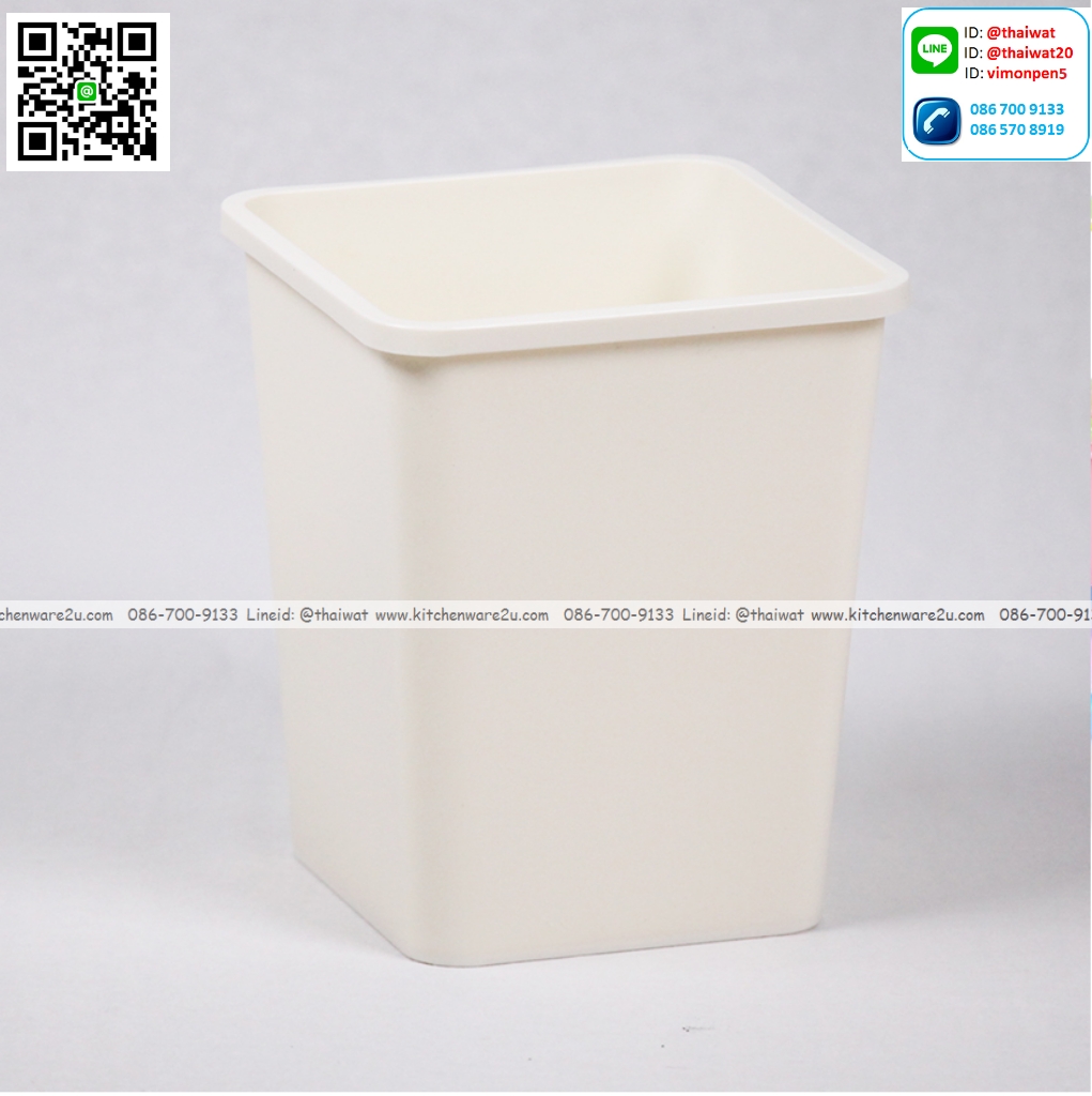P12550 ถังขยะเหลี่ยม 6 ลิตร (ก.19.7 x ย.19.7 x ส.23.5 cm.) No.292 ราคาขายส่งต่อ 1 โหล: 12 ใบ
